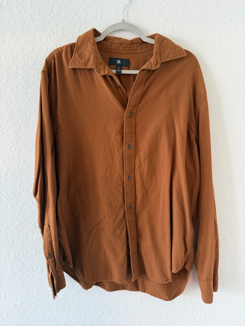 Banana Republic Factory Men's Button-Down Shirt in Rust Brown